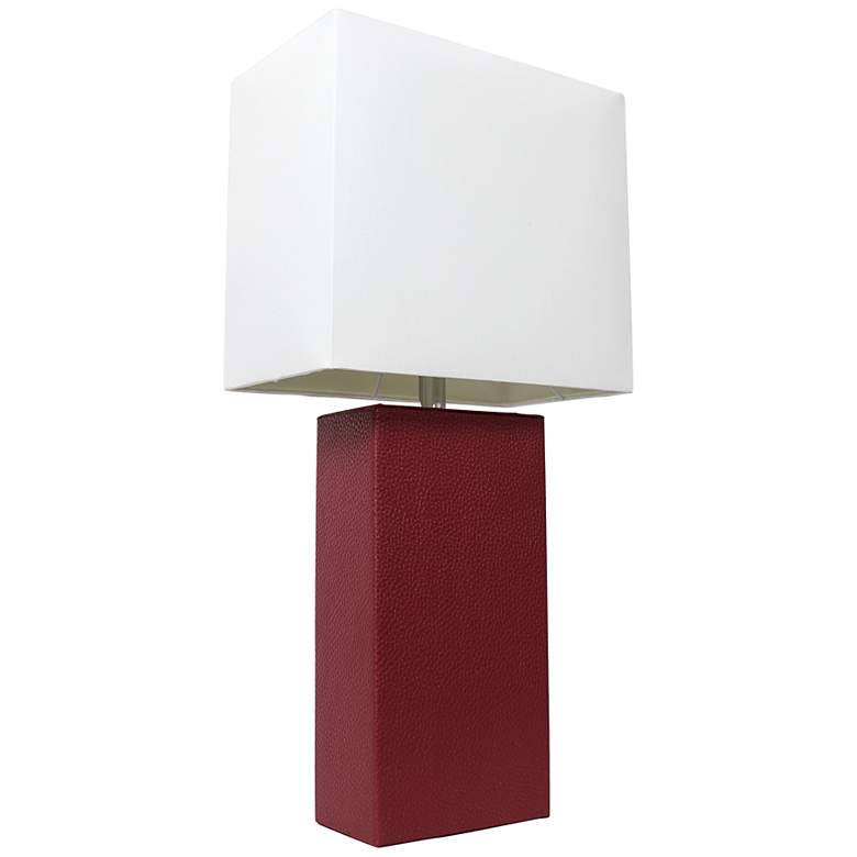 Image 2 Lalia Home Lexington Red Leather Accent Table Lamp