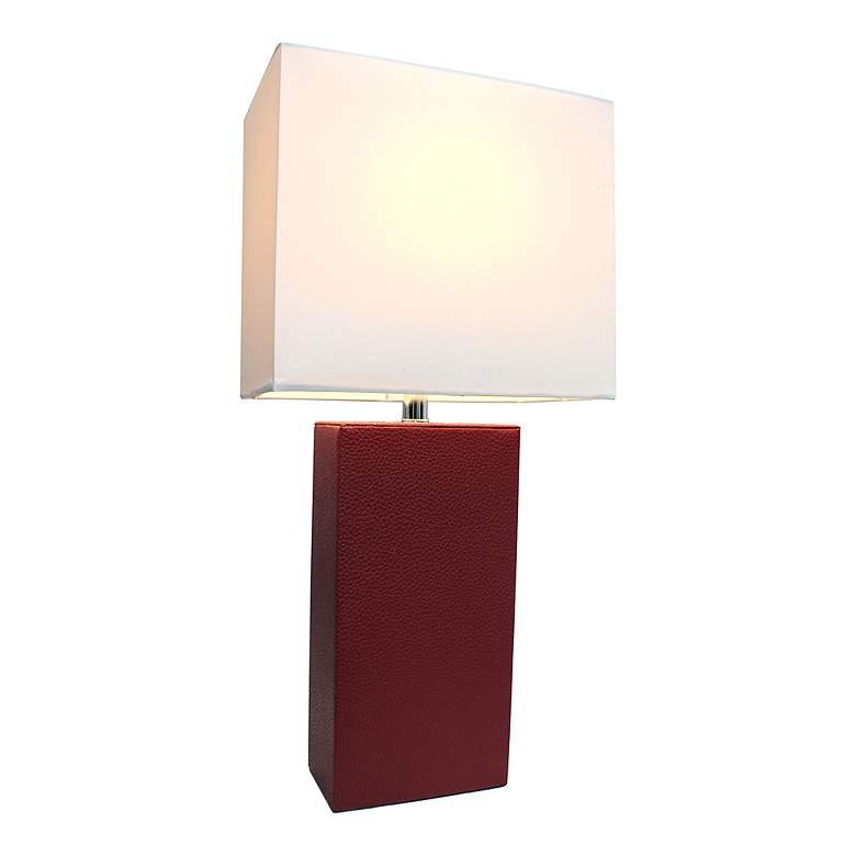 Image 7 Lalia Home Lexington Red Leather Accent Table Lamp more views