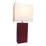 Lalia Home Lexington Red Leather Accent Table Lamp