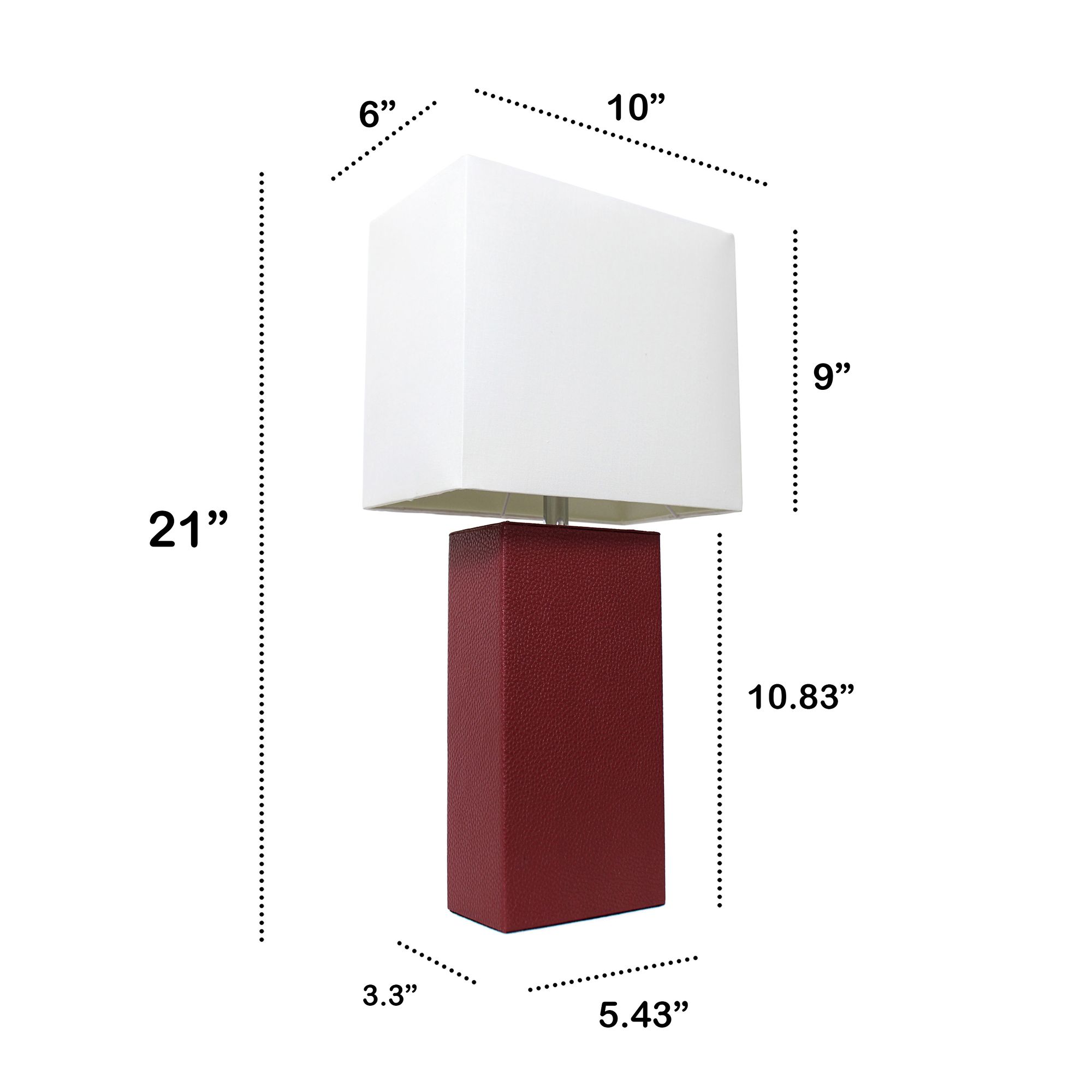 Lalia Home Lexington Red Leather Accent Table Lamp