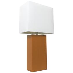 Lalia Home Lexington Tan Leather Accent Table Lamp
