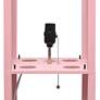 Lalia Home Light Pink Wood 3-Shelf Etagere Column Floor Lamp