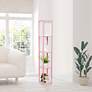 Lalia Home Light Pink Wood 3-Shelf Etagere Column Floor Lamp