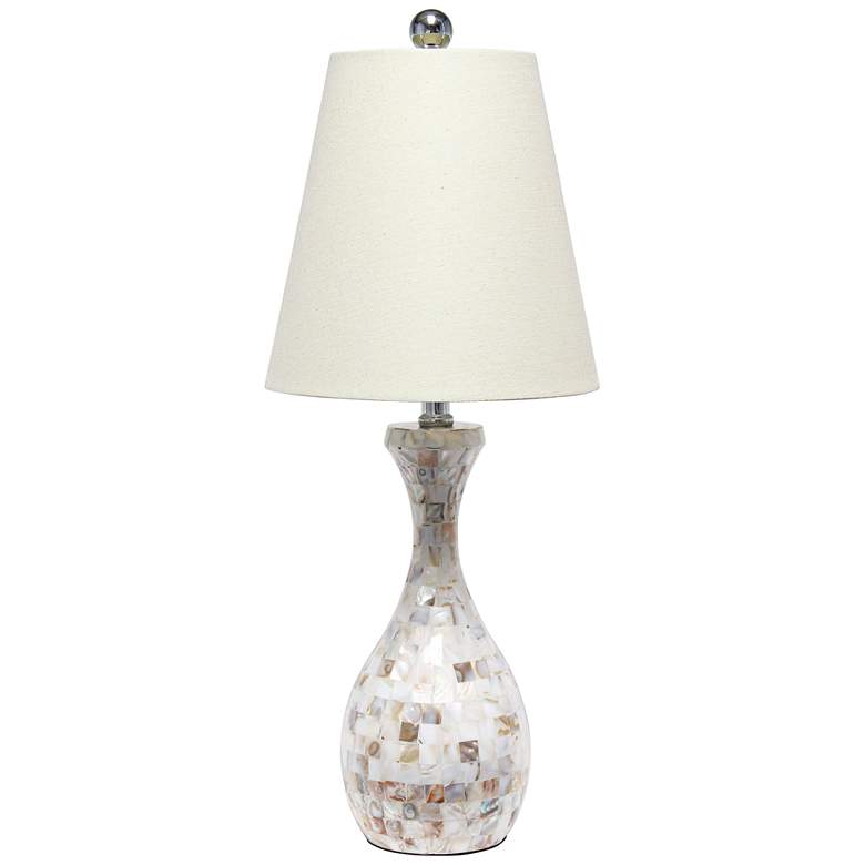 Image 2 Lalia Home Malibu Curved Mosaic Seashell Vase Table Lamp