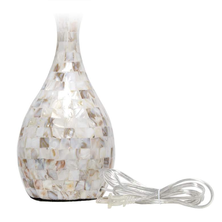 Image 4 Lalia Home Malibu Curved Mosaic Seashell Vase Table Lamp more views