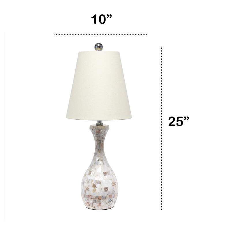 Image 7 Lalia Home Malibu Curved Mosaic Seashell Vase Table Lamp more views