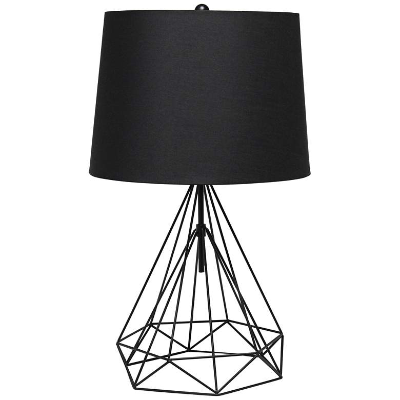 Image 2 Lalia Home Matte Black Geometric Wired Accent Table Lamp