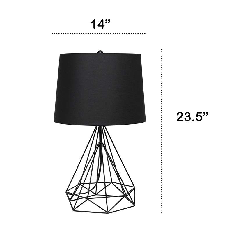 Image 5 Lalia Home Matte Black Geometric Wired Accent Table Lamp more views