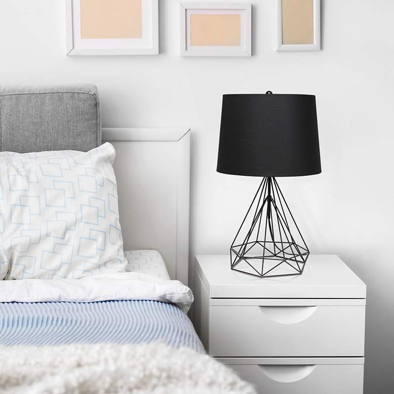 Image 6 Lalia Home Matte Black Geometric Wired Accent Table Lamp more views