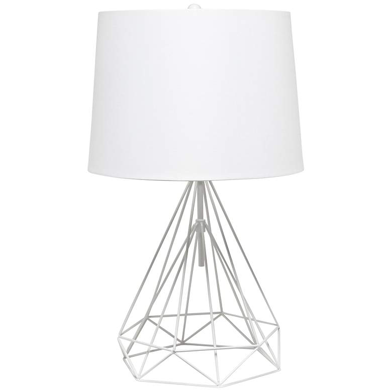 Image 2 Lalia Home Matte White Geometric Wired Accent Table Lamp