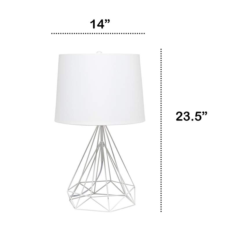 Image 7 Lalia Home Matte White Geometric Wired Accent Table Lamp more views