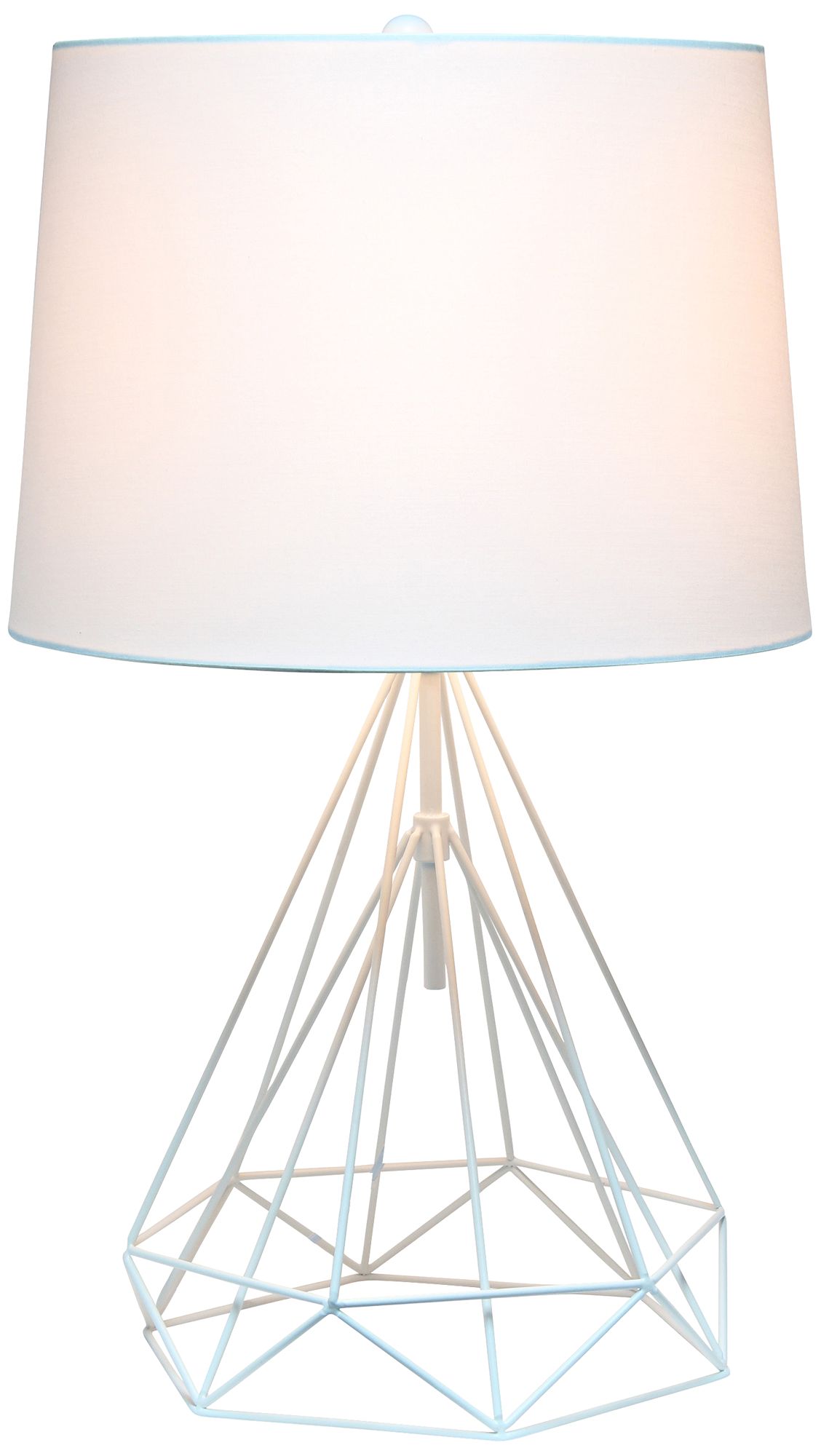 Lalia Home Matte White Geometric Wired Accent Table Lamp