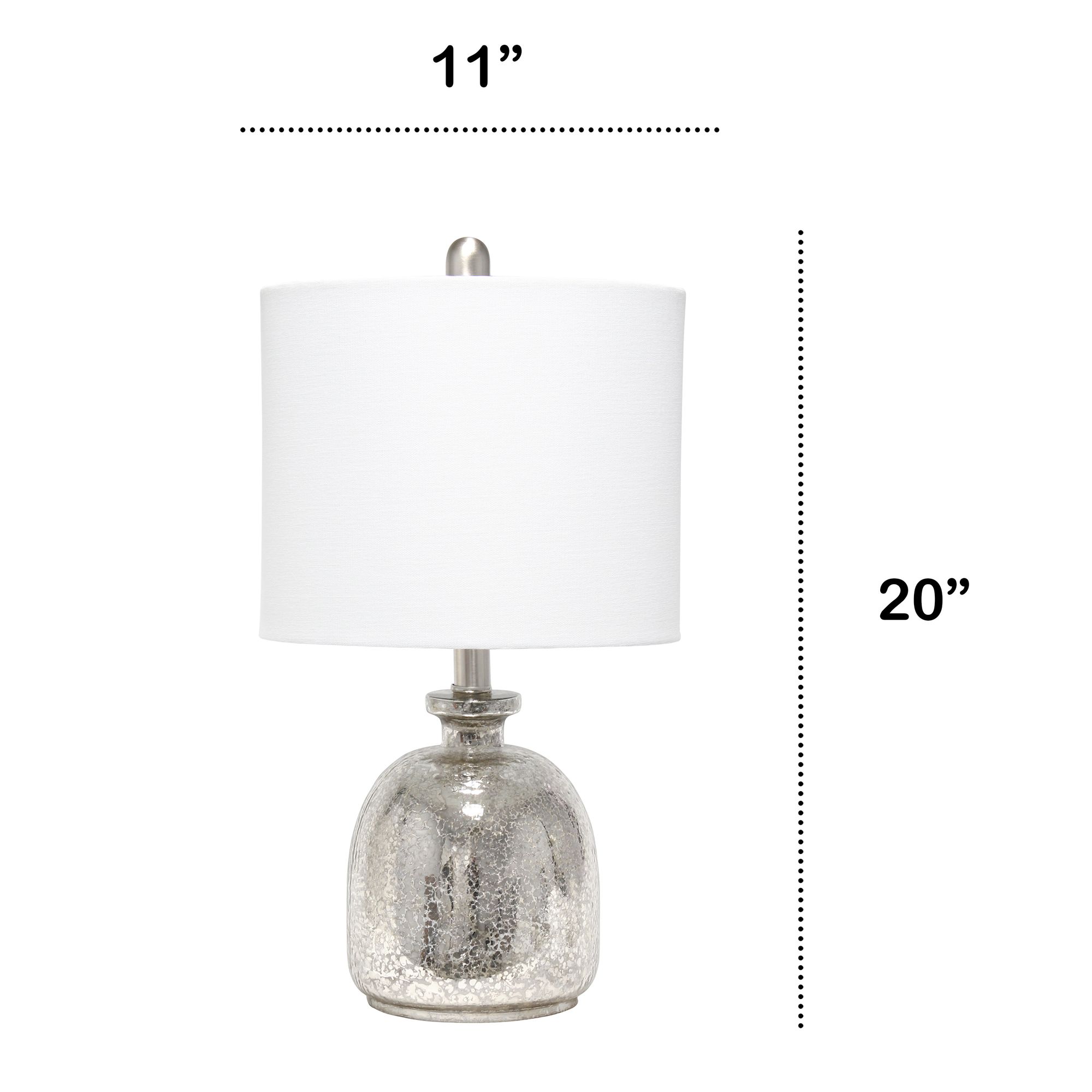Lalia Home Mercury Hammered Glass Jar Accent Table Lamp