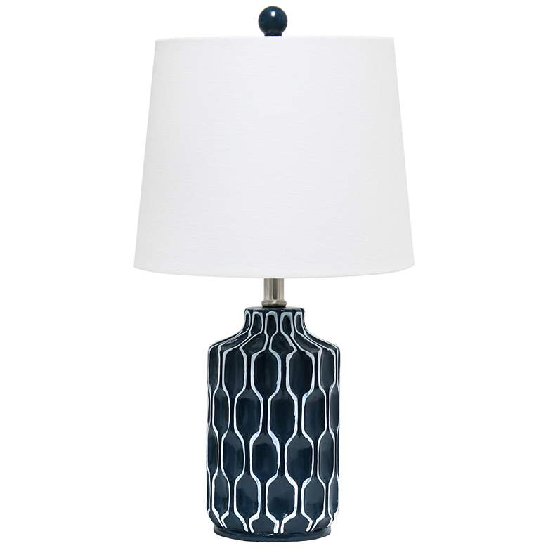 Image 3 Lalia Home Moroccan Blue Modern Accent Table Lamp