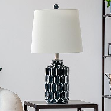 Lalia Home Moroccan Blue Modern Accent Table Lamp