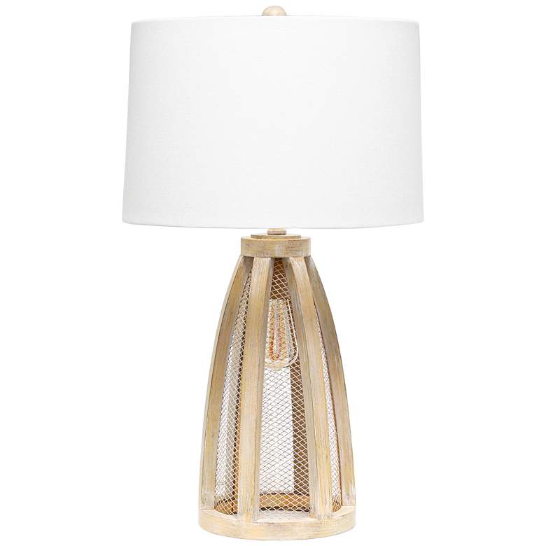 Image 2 Lalia Home Natural Wood Arch Table Lamp with Night Light