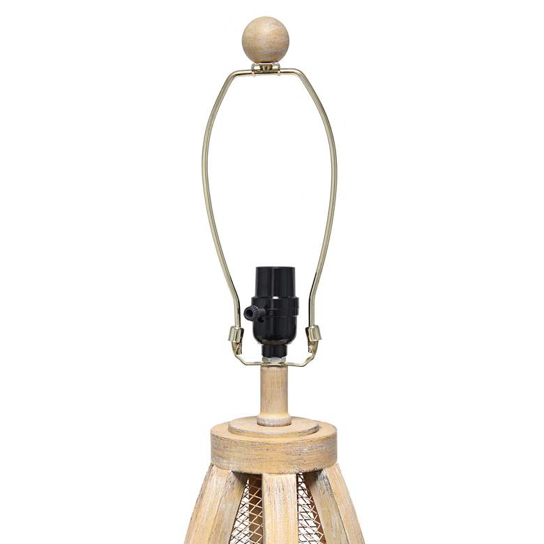 Image 6 Lalia Home Natural Wood Arch Table Lamp with Night Light more views