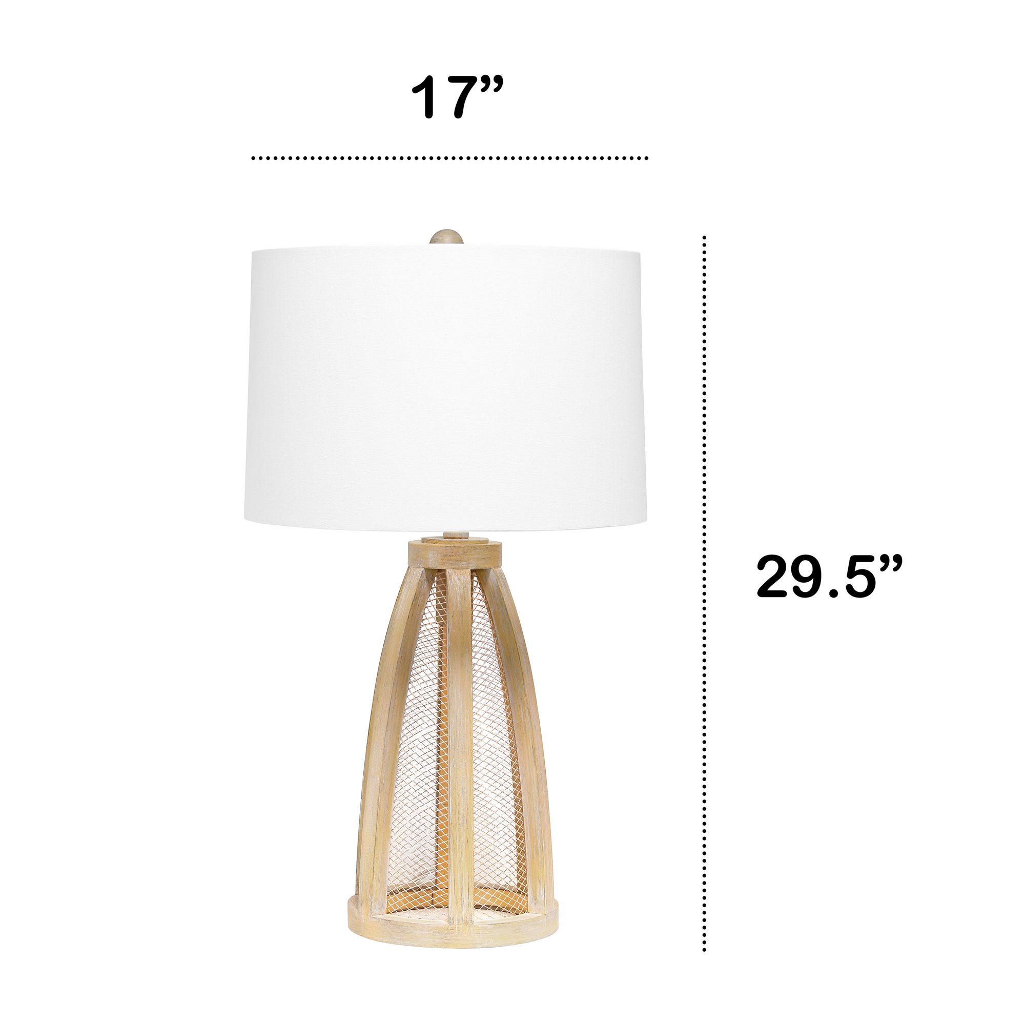 Lalia Home Natural Wood Arch Table Lamp with Night Light