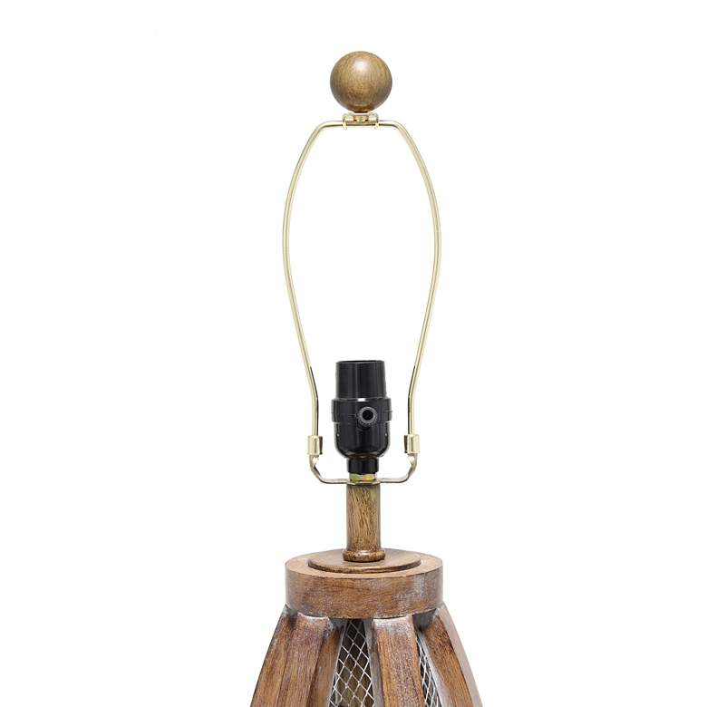 Image 6 Lalia Home Old Wood Arch Table Lamp with Night Light more views