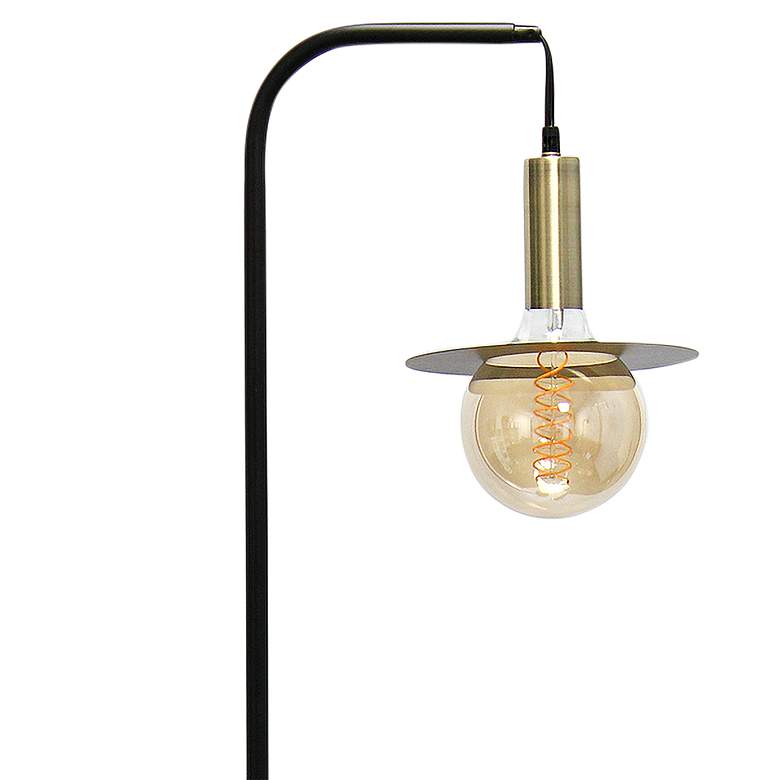 Image 3 Lalia Home Oslo Black and Brass Metal Arched Floor Lamp more views