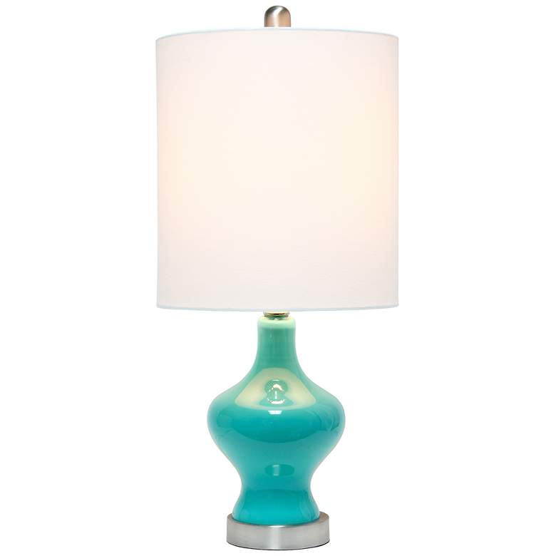 Image 3 Lalia Home Paseo 22 1/2 inch Blue Teal Glass Accent Table Lamp more views