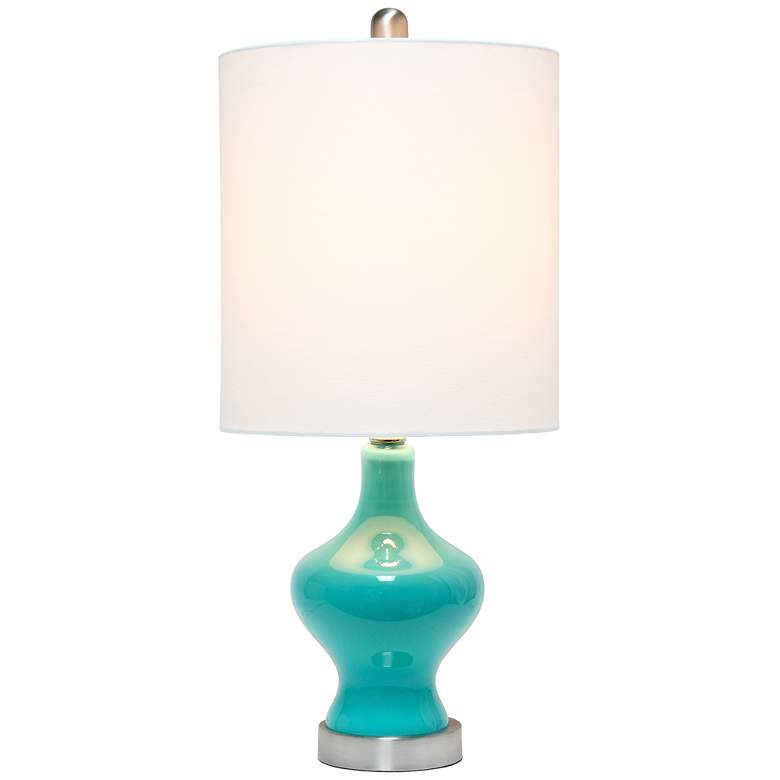 Image 3 Lalia Home Paseo 22 1/2" Blue Teal Glass Accent Table Lamp more views