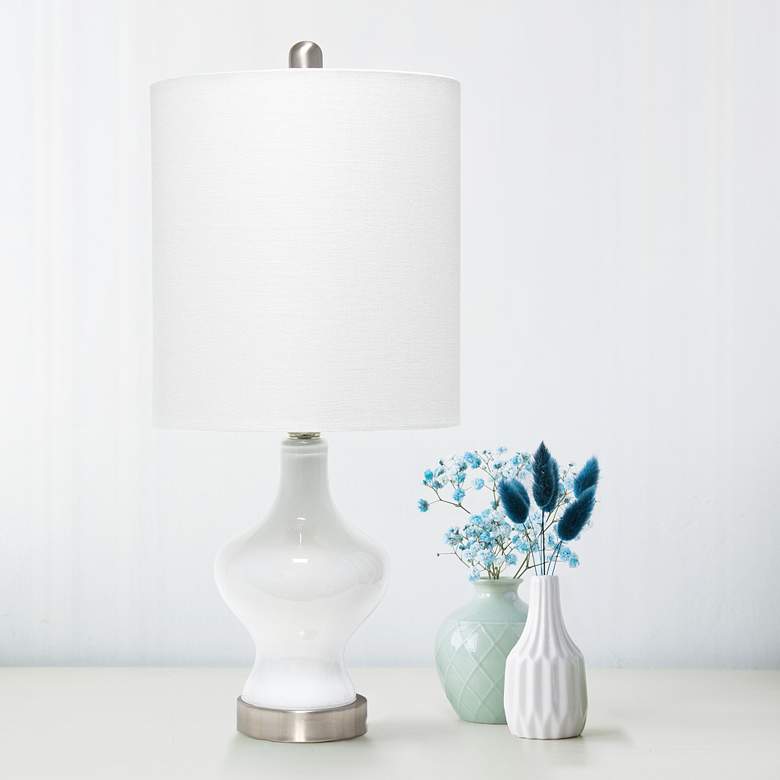 Image 1 Lalia Home Paseo White Glass Accent Table Lamp
