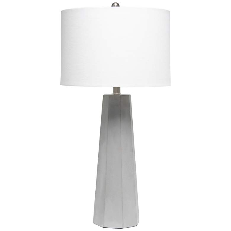 Image 2 Lalia Home Pillar White Concrete Table Lamp