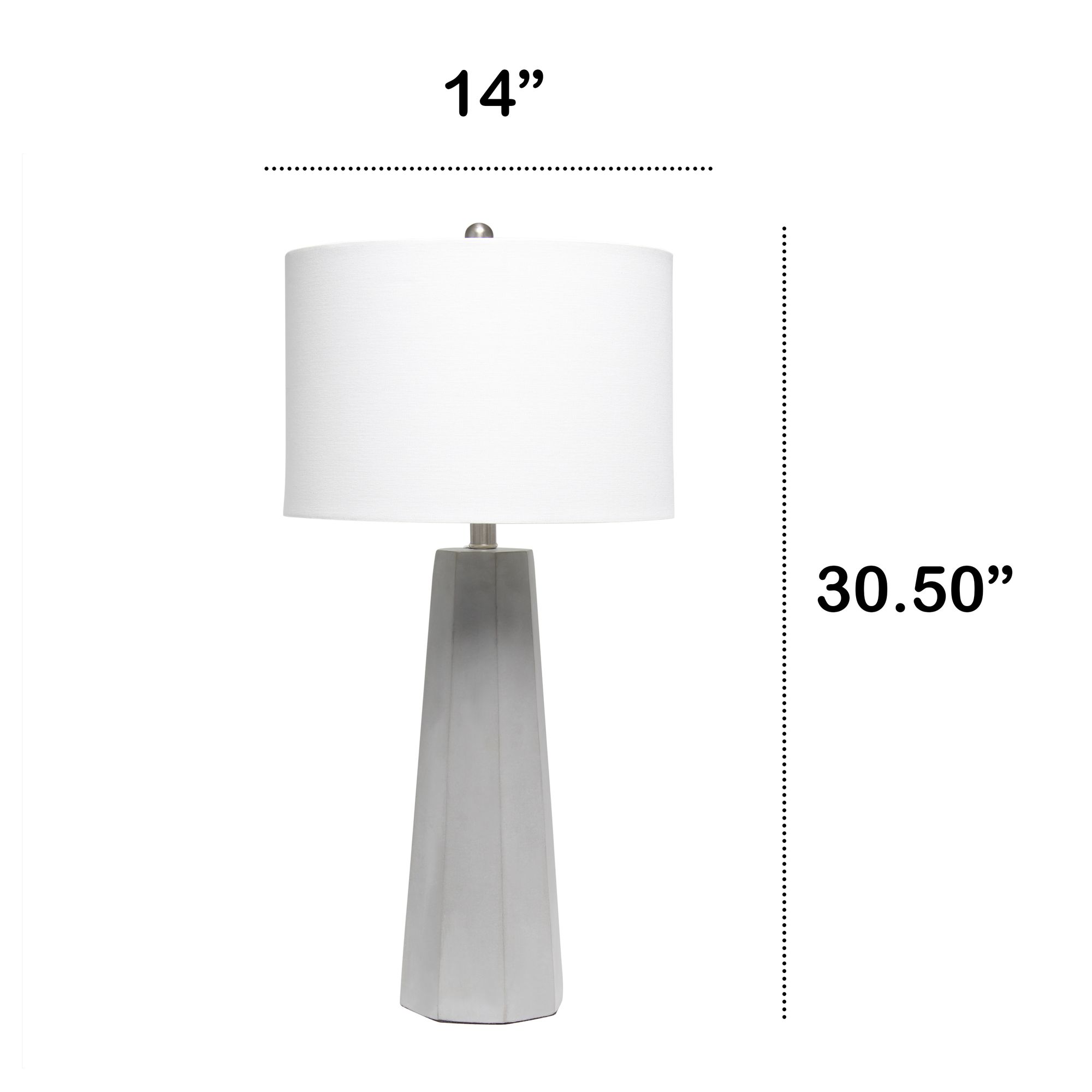 Lalia Home Pillar White Concrete Table Lamp