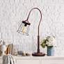 Lalia Home Red Bronze Metal Desk Lamp with Caged Shade