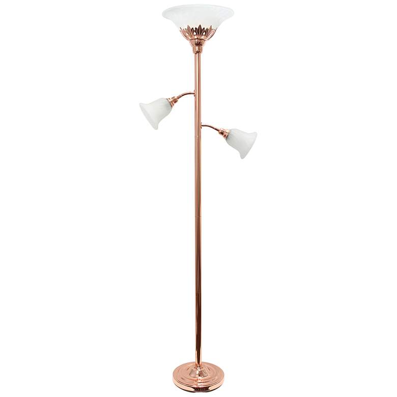 Lalia Home Rose Gold 3-Light Torchiere Floor Lamp