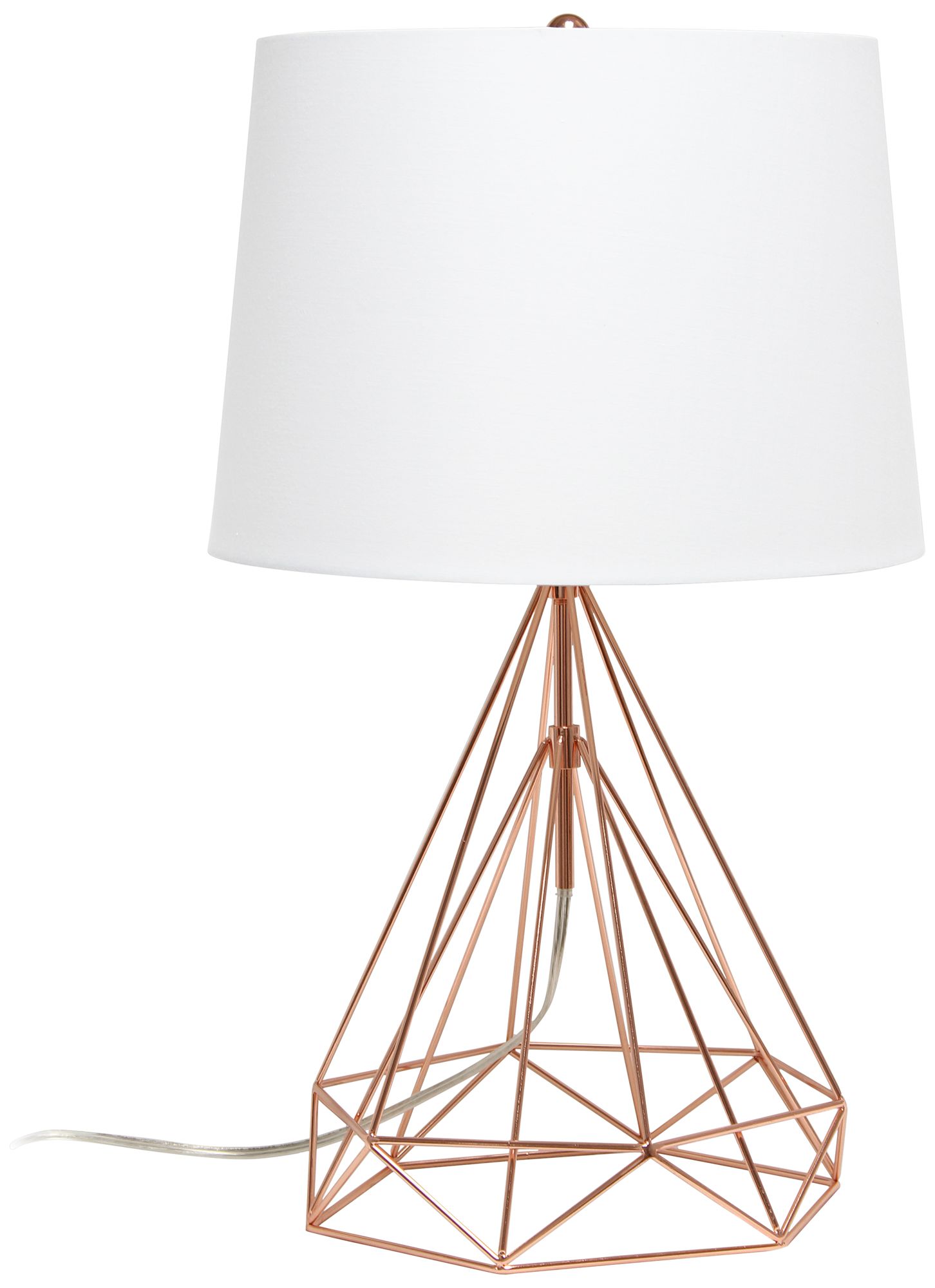 rose gold geometric table lamp