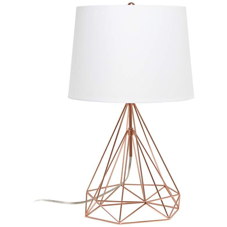 Image 2 Lalia Home Rose Gold Geometric Modern Accent Table Lamp