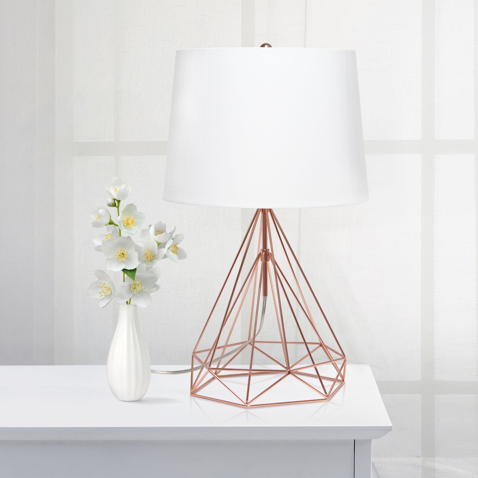 geometric rose gold lamp shade