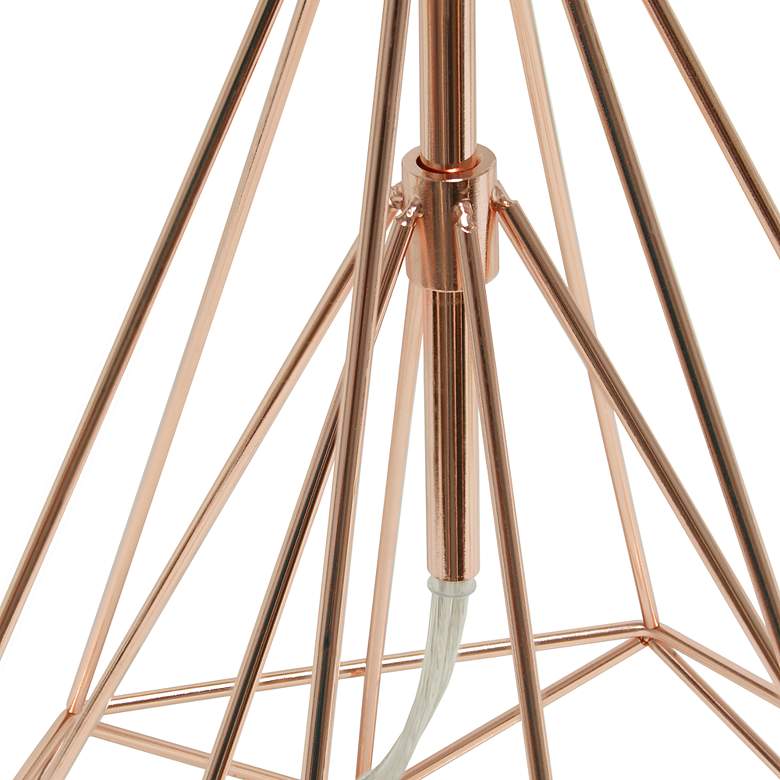 Image 3 Lalia Home Rose Gold Geometric Modern Accent Table Lamp more views