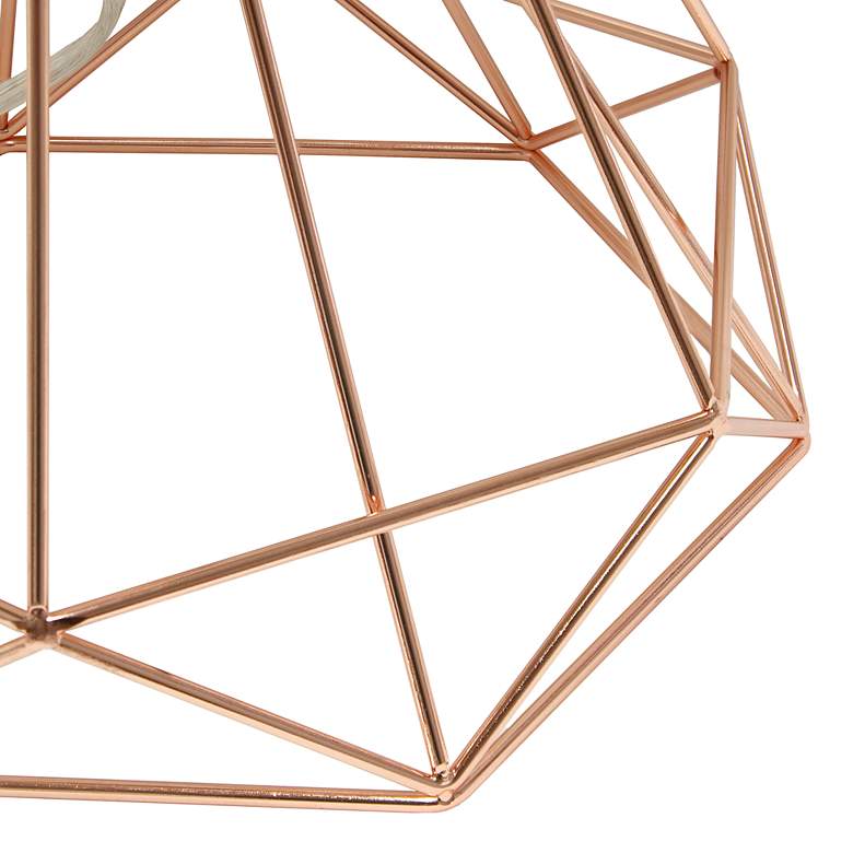 Image 4 Lalia Home Rose Gold Geometric Modern Accent Table Lamp more views