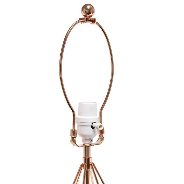 Image 5 Lalia Home Rose Gold Geometric Modern Accent Table Lamp more views