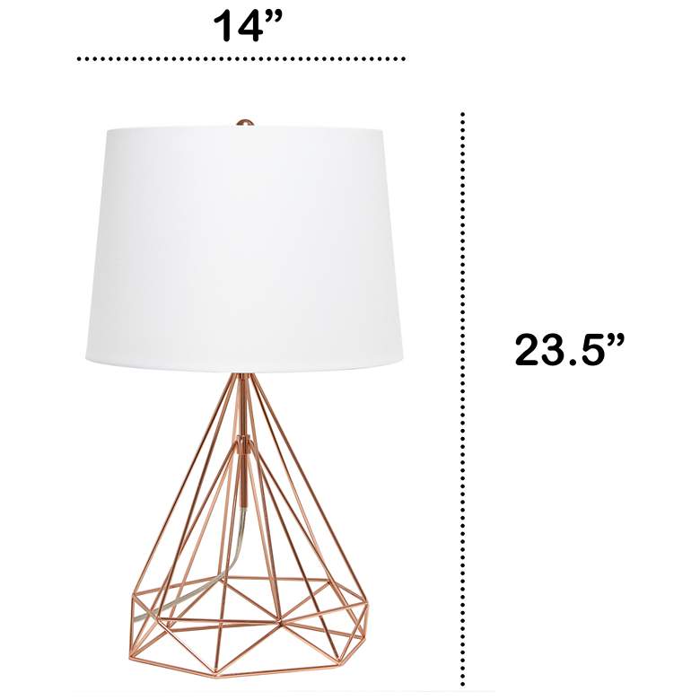 Image 7 Lalia Home Rose Gold Geometric Modern Accent Table Lamp more views