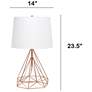 Lalia Home Rose Gold Geometric Modern Accent Table Lamp