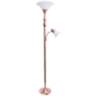 Lalia Home Rose Gold Metal 2-Light Torchiere Floor Lamp