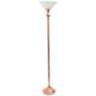 Lalia Home Rose Gold Metal Torchiere Floor Lamp