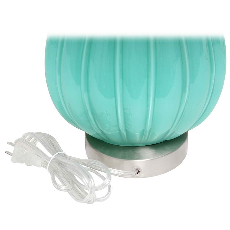 Image 4 Lalia Home Seafoam Pleated Glass Accent Table Lamp more views