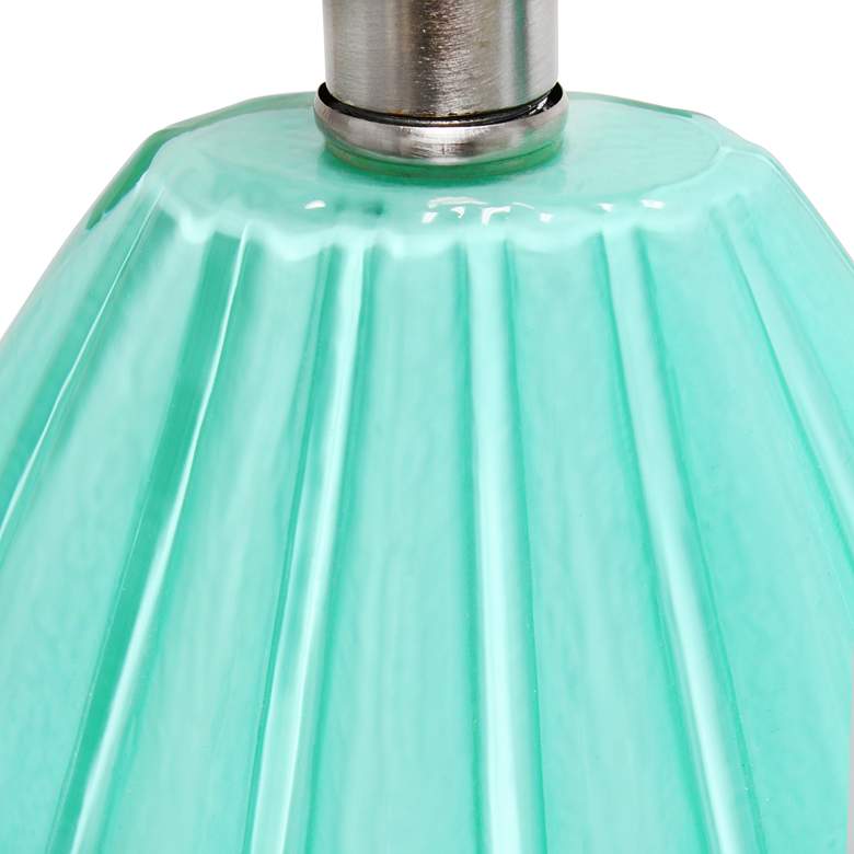 Image 5 Lalia Home Seafoam Pleated Glass Accent Table Lamp more views