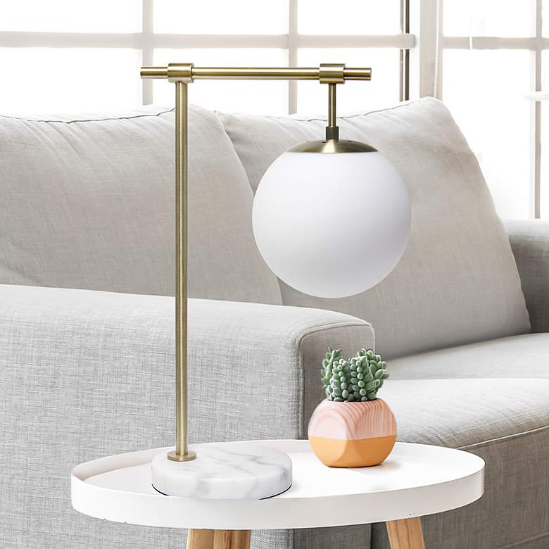 Image 1 Lalia Home Studio Loft 21 inch White Globe Table Lamp