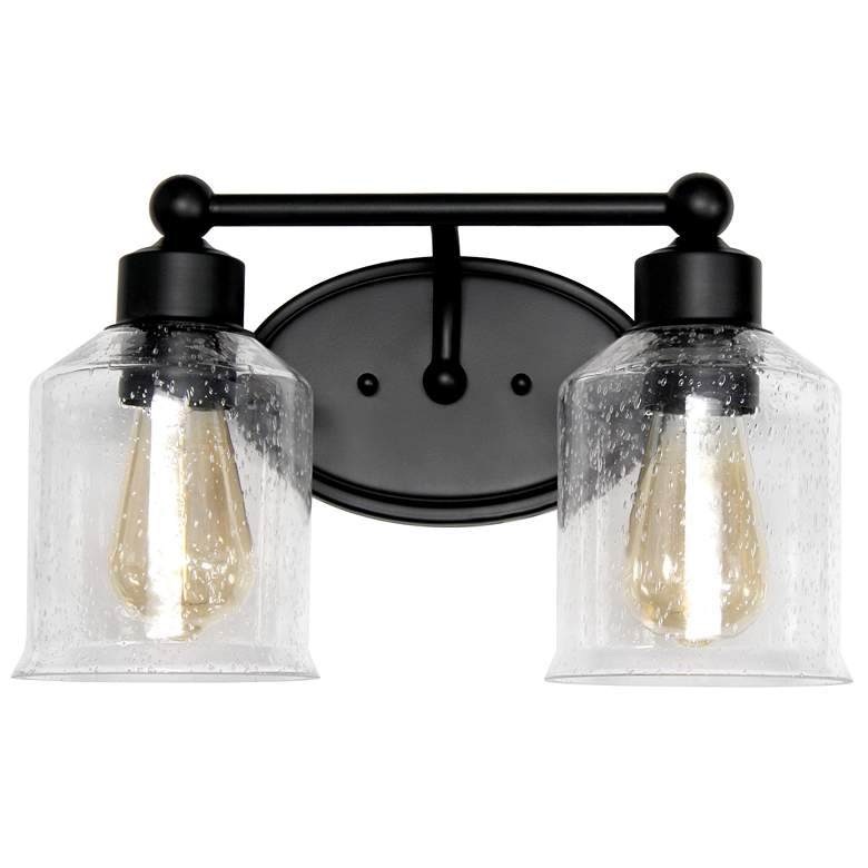 Image 1 Lalia Home Studio Loft 2Lt Metal and Clear Glass Vanity Fixture, Black