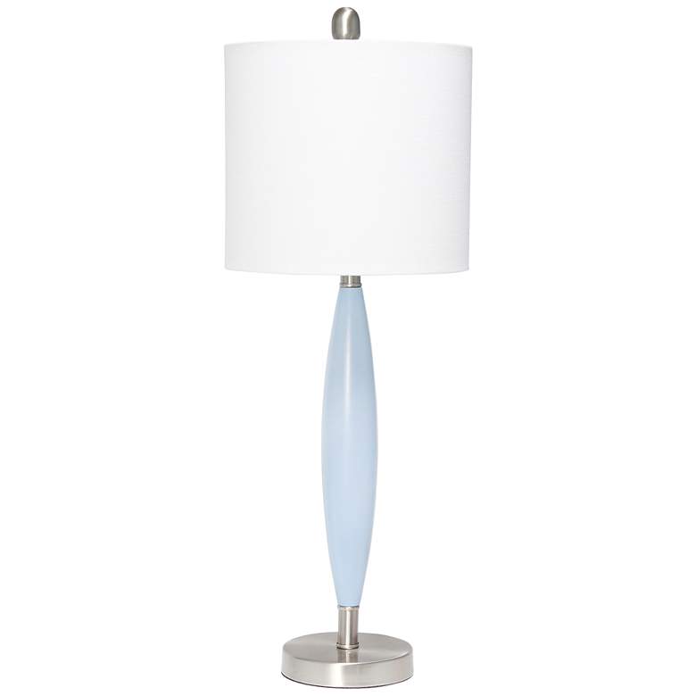 Image 2 Lalia Home Stylus 27 inch Modern Metal Light Blue Table Lamp