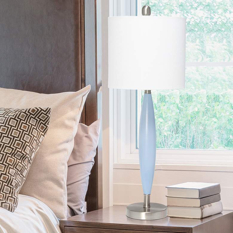 Image 1 Lalia Home Stylus 27" Modern Metal Light Blue Table Lamp