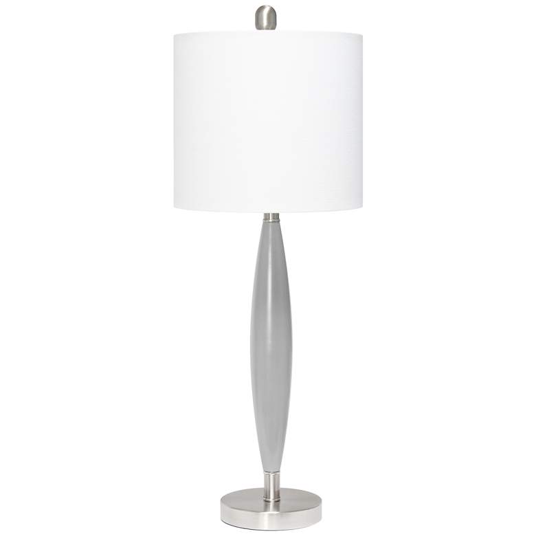 Image 2 Lalia Home Stylus Gray Metal Table Lamp