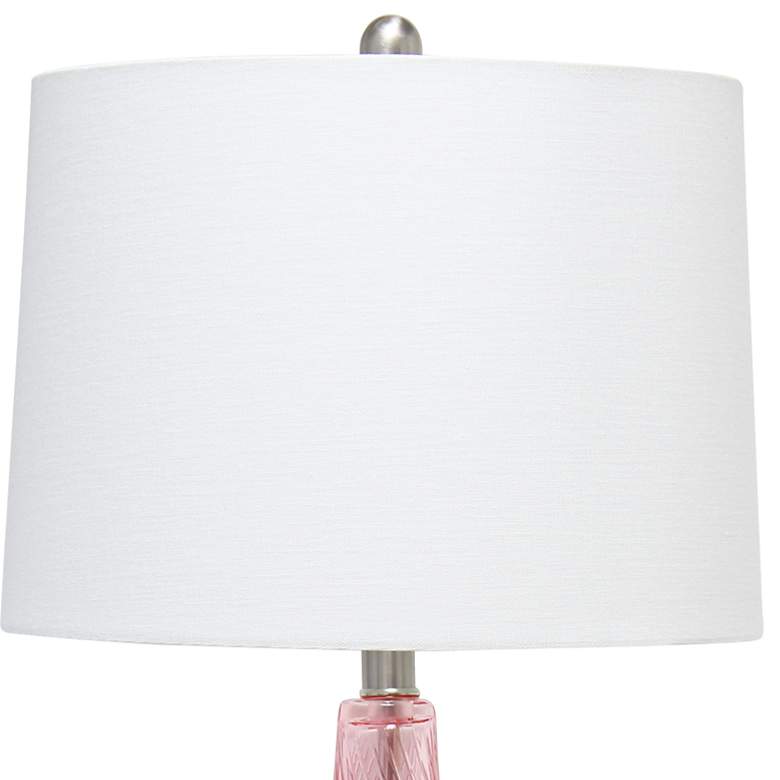 Image 4 Lalia Home Wavy Light Pink Glass Table Lamp more views