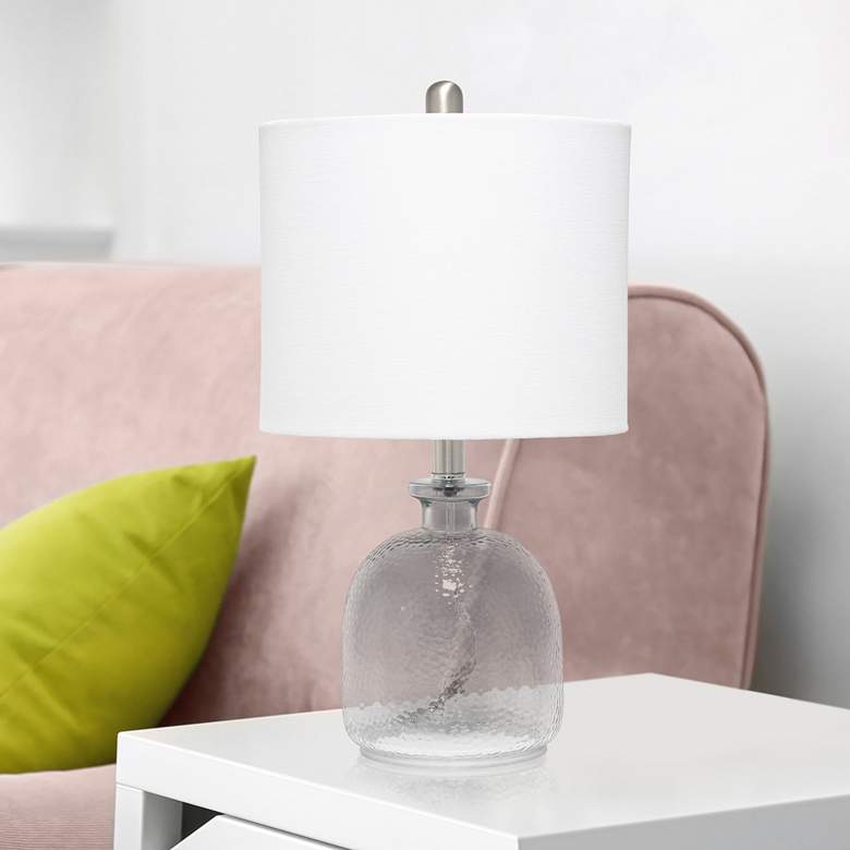 Image 1 Lalia Home White and Smokey Gray Glass Jar Accent Table Lamp